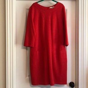 Boden Orange/Poppy Textured Dress